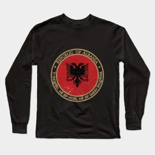 Vintage Republic of Albania Europe European EU Flag Long Sleeve T-Shirt